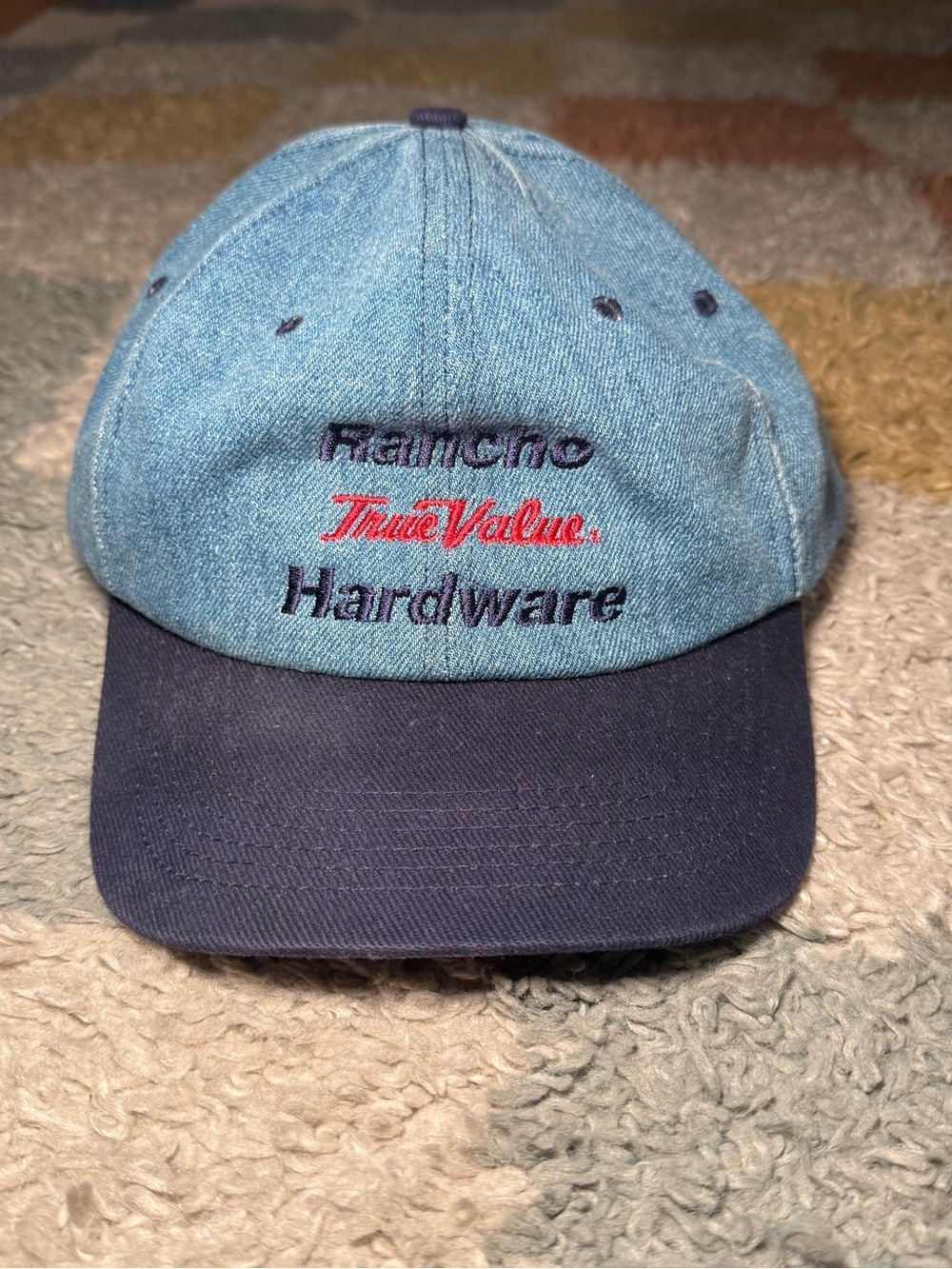 Rancho True Value Hardware Denim Baseball Cap - Light Blue & Navy